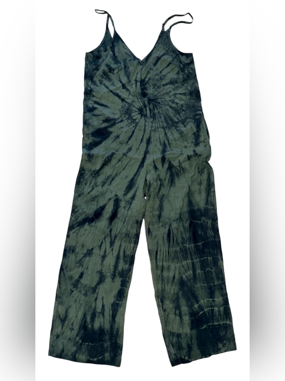 Cloth & Stone Green Tie-Dye Wide-Leg Jumpsuit